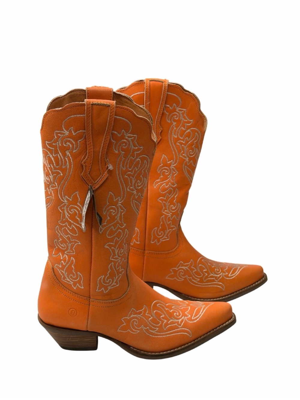 NWT Dingo Flirty N' Fun Orange Leather Cowgirl Boots DI 171 Western Snip Toe 8M
